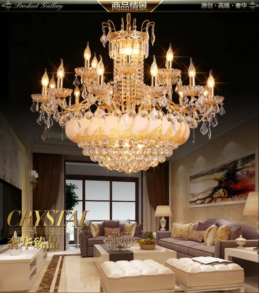 Contemporary Crystal Ball Chandelier 14/20 Head Cascading Pendant Light For Living Room Ceiling