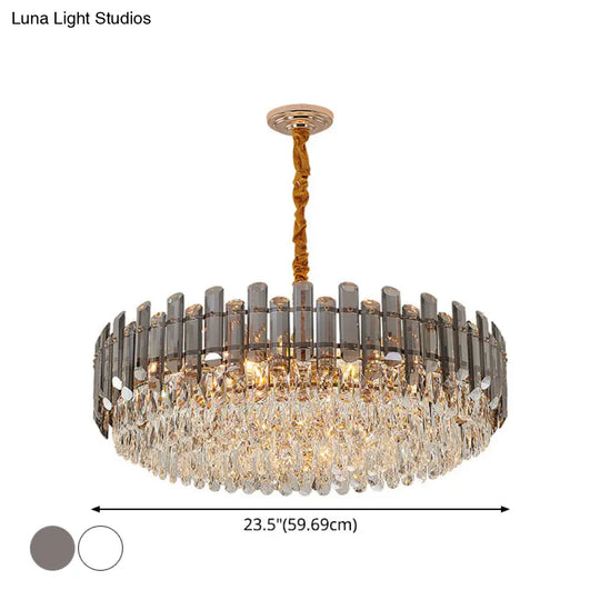 Contemporary Crystal Chandelier Pendant - Rose Gold Tier Suspended Lighting