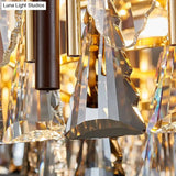 Contemporary Crystal Cylinder Pendant Chandelier - Black Ceiling Hanging Light Multiple Heads