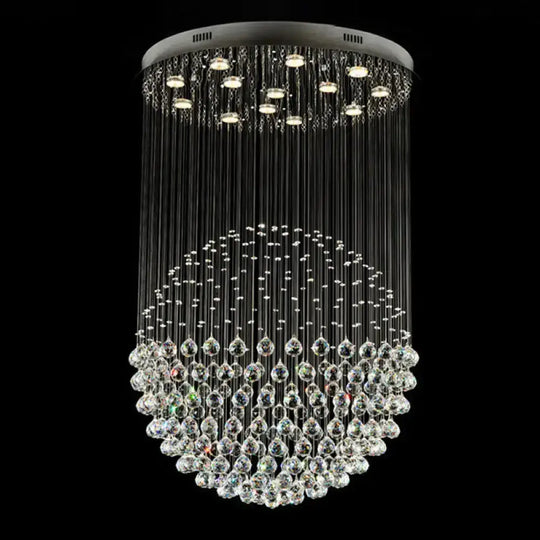 Contemporary Crystal Flushmount Light Fixture - Ideal For Restaurants Stainless Steel Finish 3/5/14