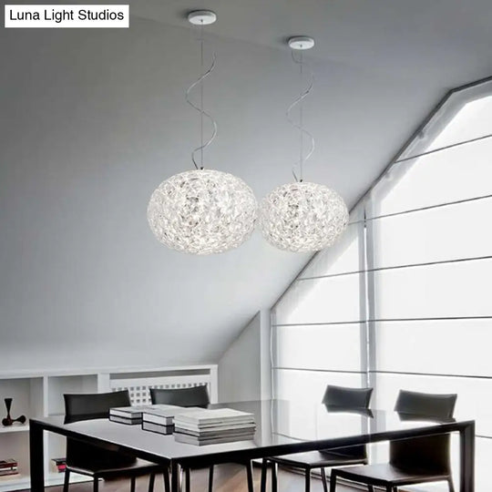 Contemporary Led Crystal Hanging Ceiling Light For Dining Room Clear / 10