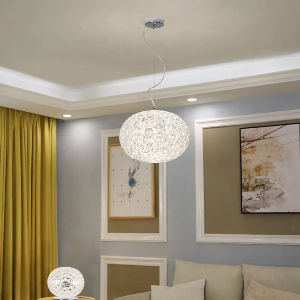 Contemporary Crystal Led Ceiling Light For Dining Room Clear / 12’