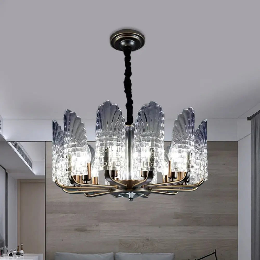 Contemporary Crystal & Metal Chandelier Lighting - Brass Finish 8/9/10 Lights 12 /