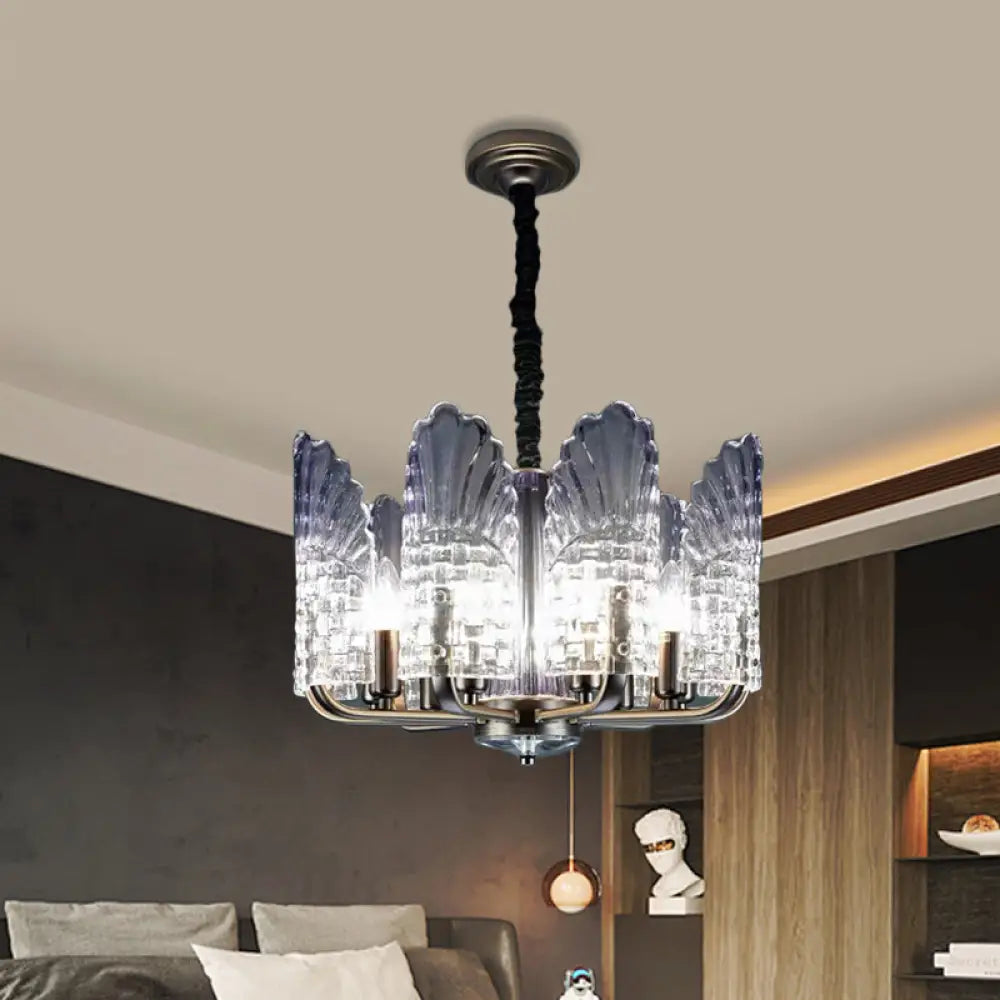 Contemporary Crystal & Metal Chandelier Lighting - Brass Finish 8/9/10 Lights 9 /