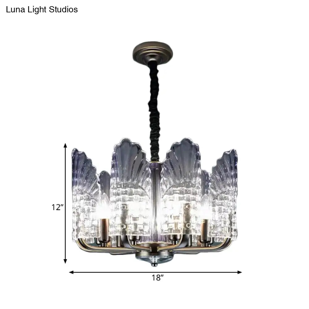 Contemporary Crystal And Metal Chandelier With Radial Lights In Brass Finish - 8/9/10 Lamps