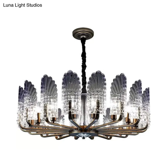 Contemporary Crystal & Metal Chandelier Lighting - Brass Finish 8/9/10 Lights