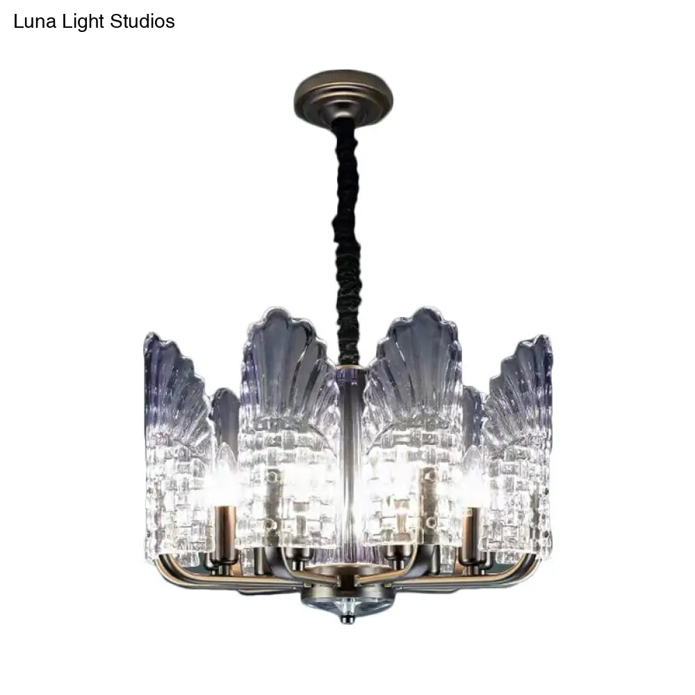 Contemporary Crystal And Metal Chandelier With Radial Lights In Brass Finish - 8/9/10 Lamps