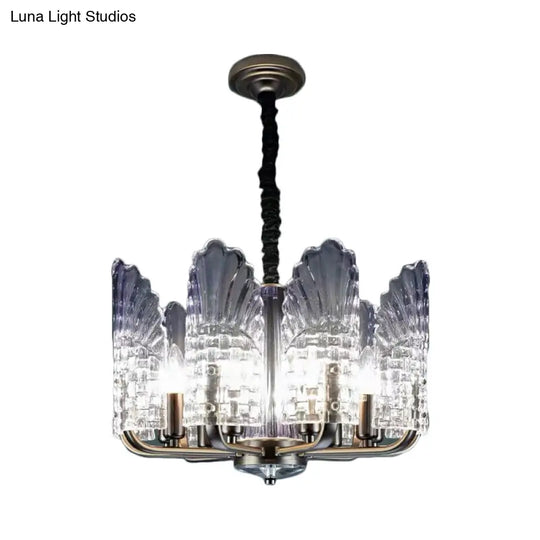 Contemporary Crystal And Metal Chandelier With Radial Lights In Brass Finish - 8/9/10 Lamps