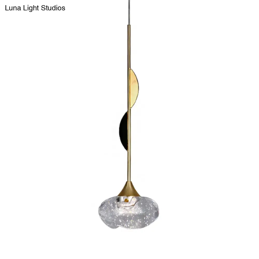 Contemporary Crystal Mini Pendant Light With Clear Ball Design - Bedroom Down Lighting Ornament
