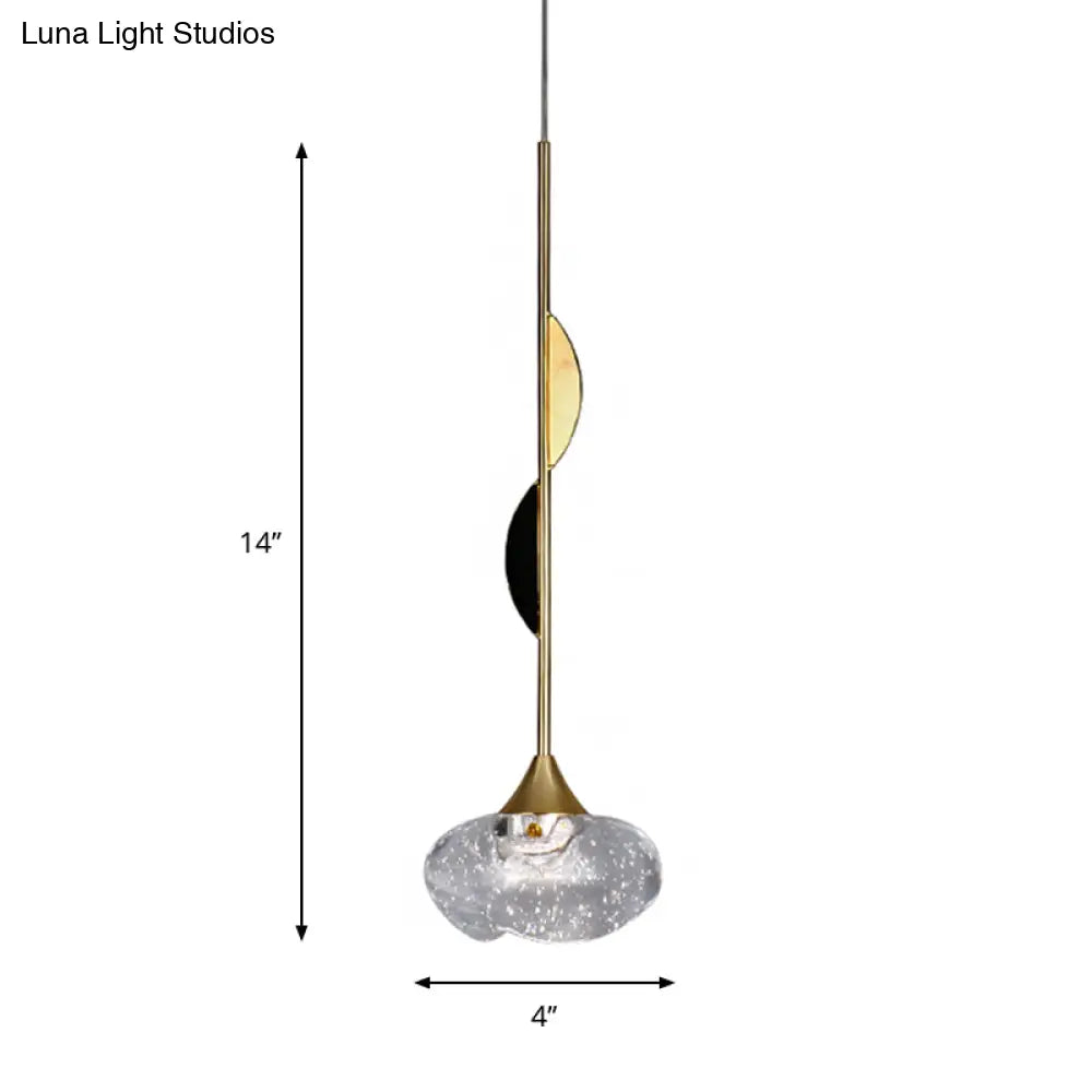 Contemporary Crystal Mini Pendant Light With Clear Ball Design - Bedroom Down Lighting Ornament