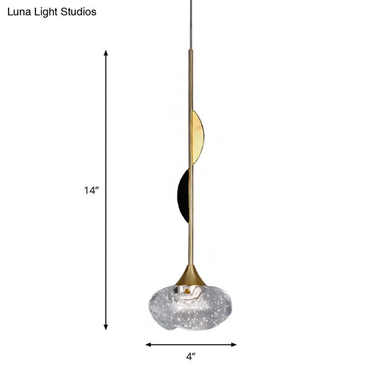 Contemporary Crystal Mini Pendant Light With Clear Ball Design - Bedroom Down Lighting Ornament