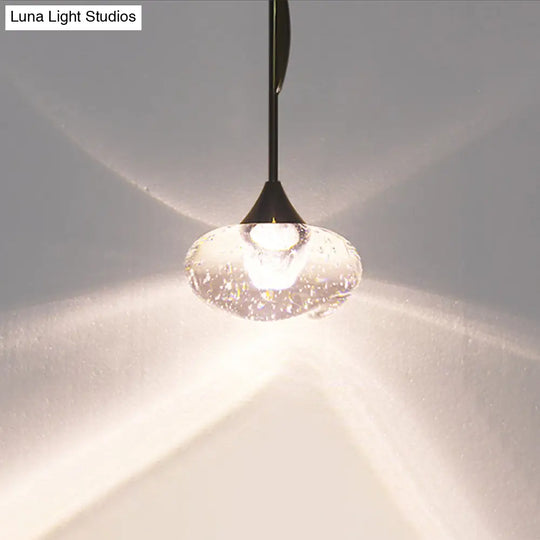 Contemporary Crystal Mini Pendant Light With Clear Ball Design - Bedroom Down Lighting Ornament