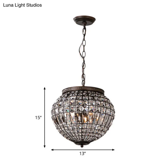 Contemporary Crystal Shade Black Bedroom Chandelier Pendant With Disco Ball Pendulum Light (2-Light)