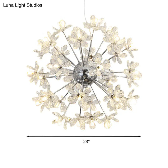 Contemporary Crystal Starburst Ceiling Light Fixture Chrome/Gold Chandelier Pendant