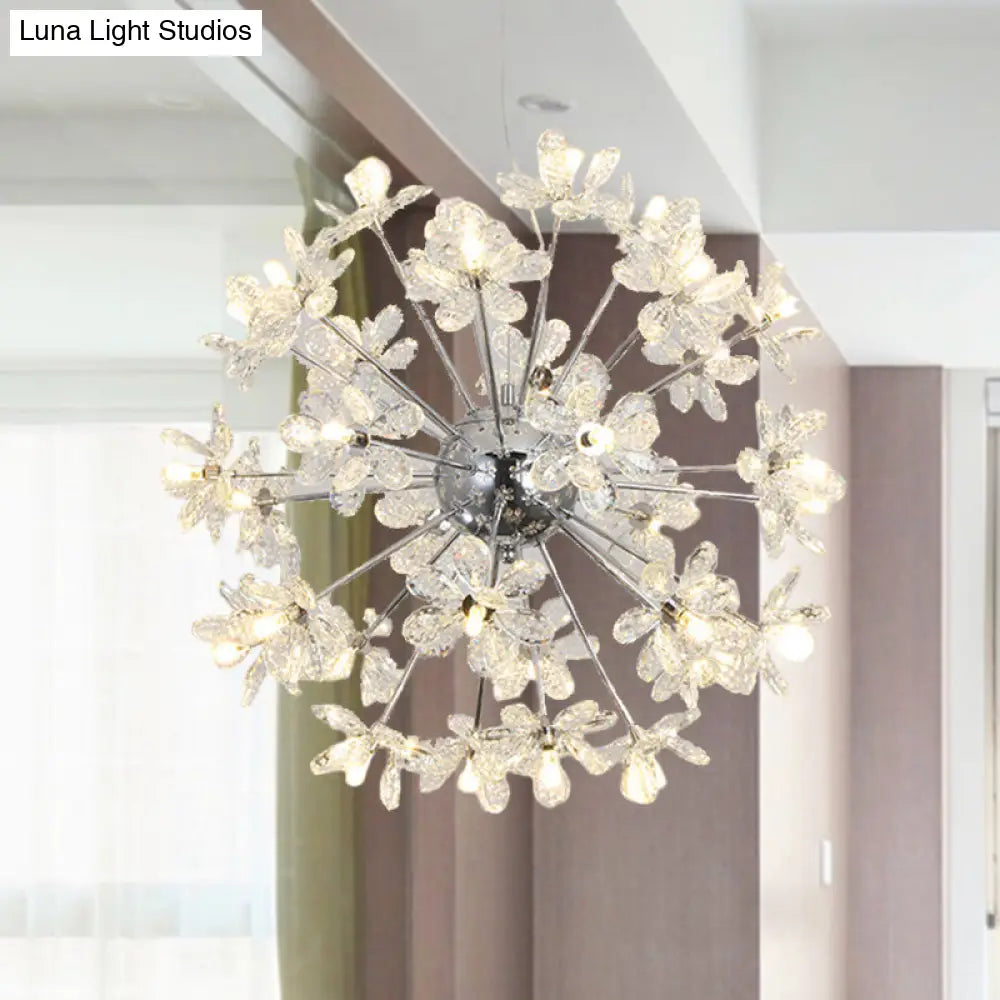 Contemporary Crystal Starburst Ceiling Light Fixture Chrome/Gold Chandelier Pendant Gold / 23