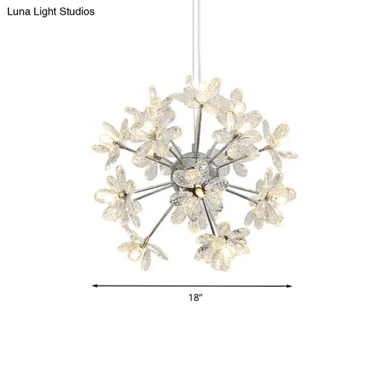 Contemporary Crystal Starburst Ceiling Light Fixture Chrome/Gold Chandelier Pendant