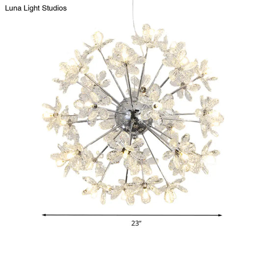 Contemporary Crystal Starburst Ceiling Light Fixture - Chrome/Gold Chandelier Pendant Multi-Head