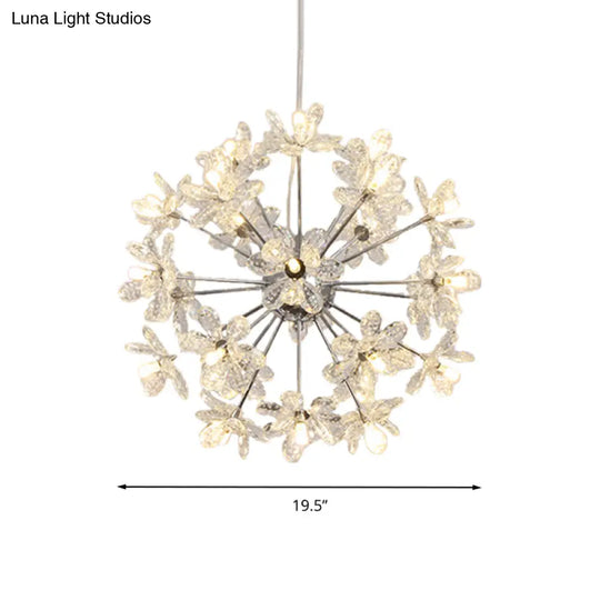 Contemporary Crystal Starburst Ceiling Light Fixture - Chrome/Gold Chandelier Pendant Multi-Head