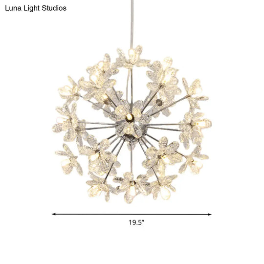 Contemporary Crystal Starburst Ceiling Light Fixture Chrome/Gold Chandelier Pendant