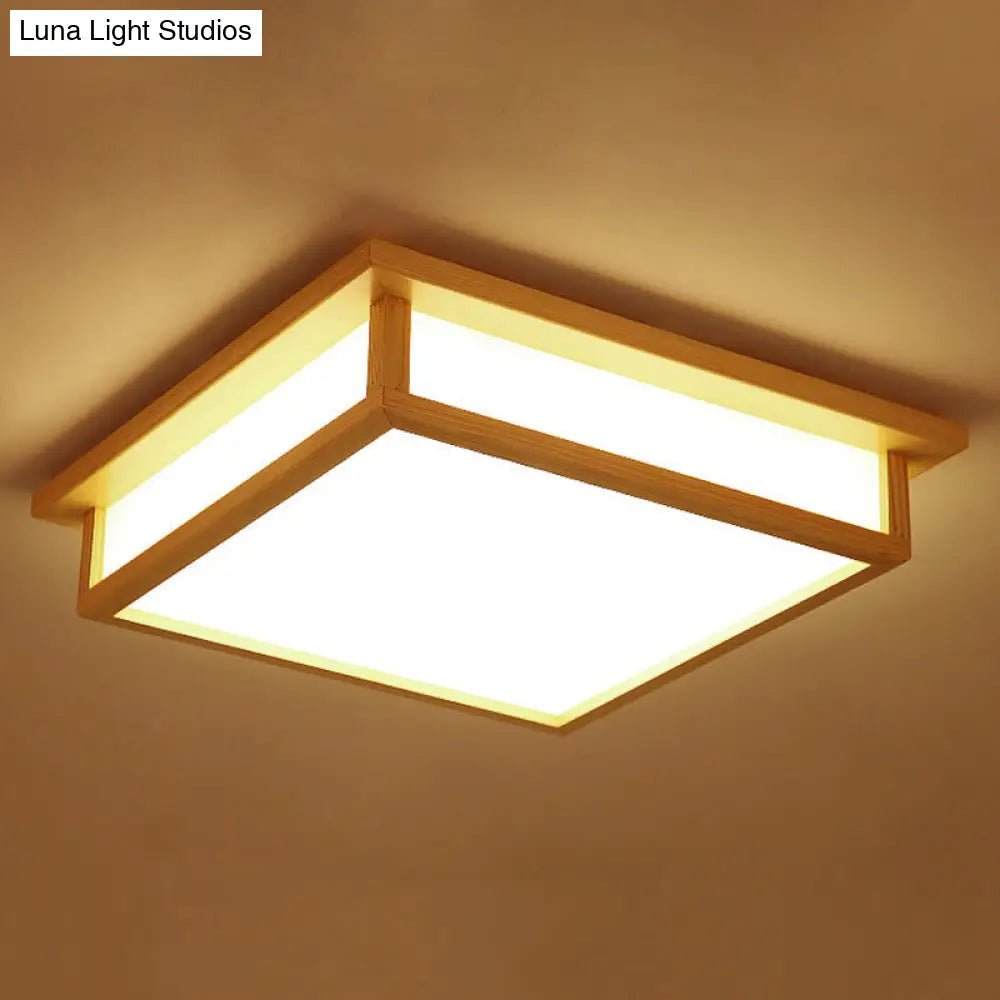 Contemporary Cubic Semi Flush Mount Ceiling Light For Bedroom With Paper Fixtures