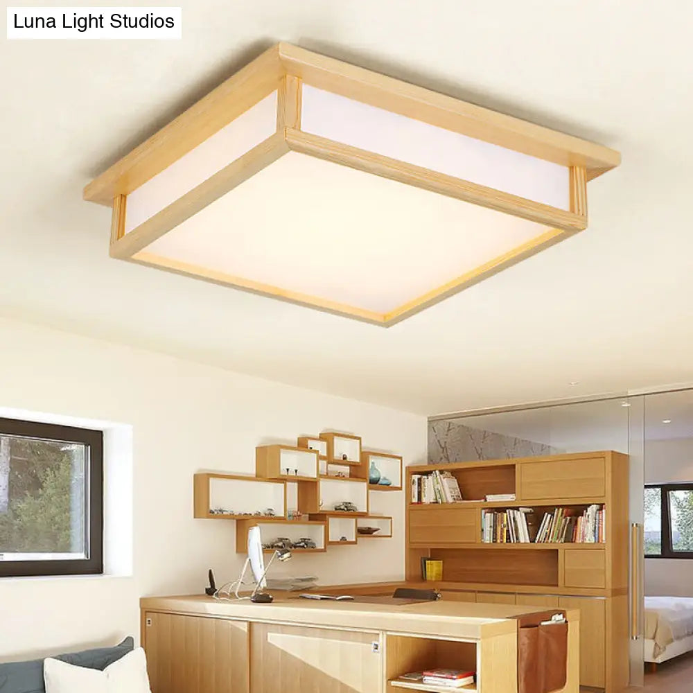 Contemporary Cubic Semi Flush Mount Ceiling Light For Bedroom With Paper Fixtures