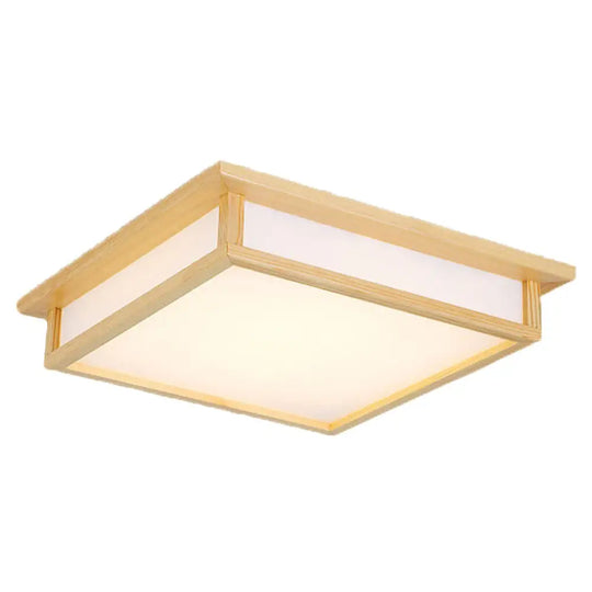 Contemporary Cubic Semi Flush Mount Ceiling Light For Bedroom With Paper Fixtures Wood / 14’ White