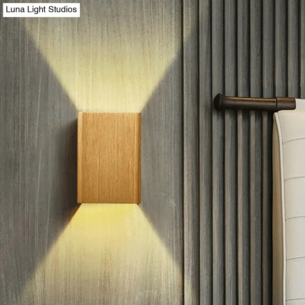 Contemporary Cuboid Metal Led Wall Sconce - Bronze/Gold/White Light For Living Room