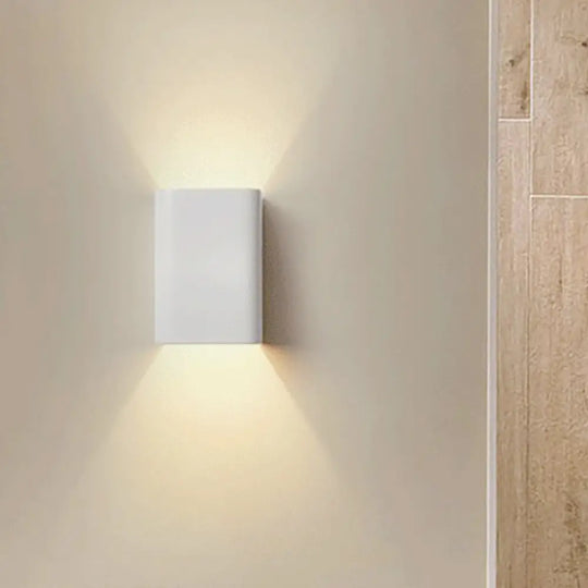 Contemporary Cuboid Metal Led Wall Sconce - Bronze/Gold/White Light For Living Room White