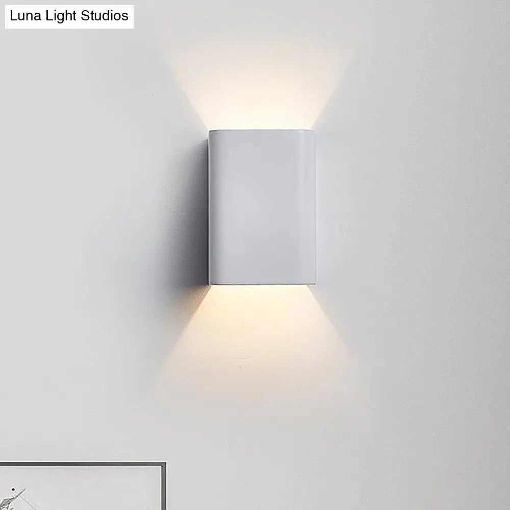 Contemporary Cuboid Metal Led Wall Sconce - Bronze/Gold/White Light For Living Room