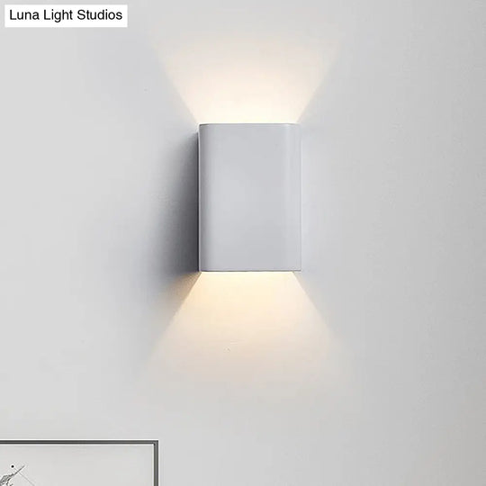 Contemporary Cuboid Metal Led Wall Sconce - Bronze/Gold/White Light For Living Room