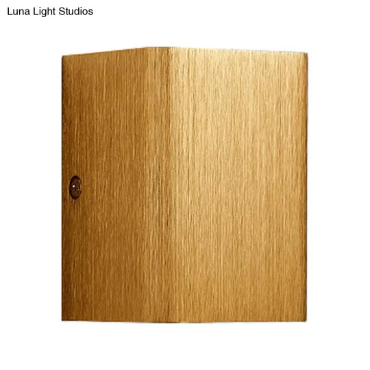 Contemporary Cuboid Metal Led Wall Sconce - Bronze/Gold/White Light For Living Room