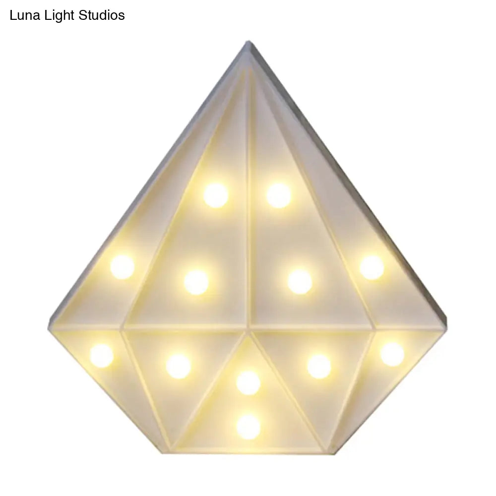 Contemporary Diamond Led Wall Night Light - Battery Operated