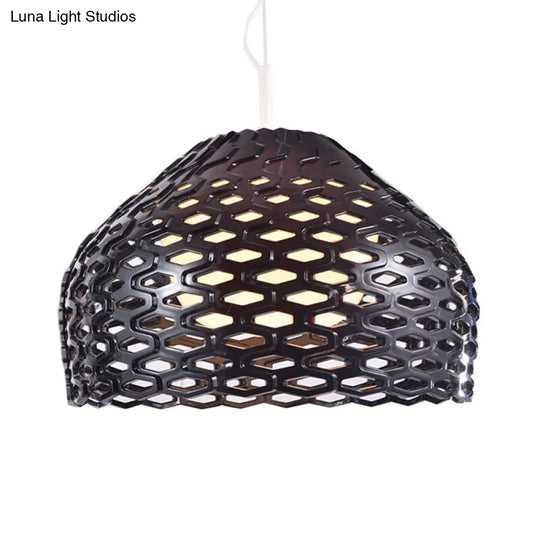 Dome Pendant Light: Contemporary Resin Hanging Lamp For Dining Room White/Black Fixture