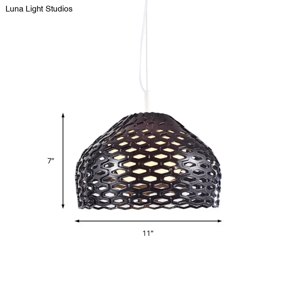 Dome Pendant Light: Contemporary Resin Hanging Lamp For Dining Room White/Black Fixture