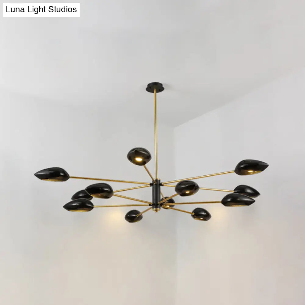 Contemporary Ellipse Dining Room Hanging Light Fixture - Metal 5/6/8 Lights Black/White Chandelier