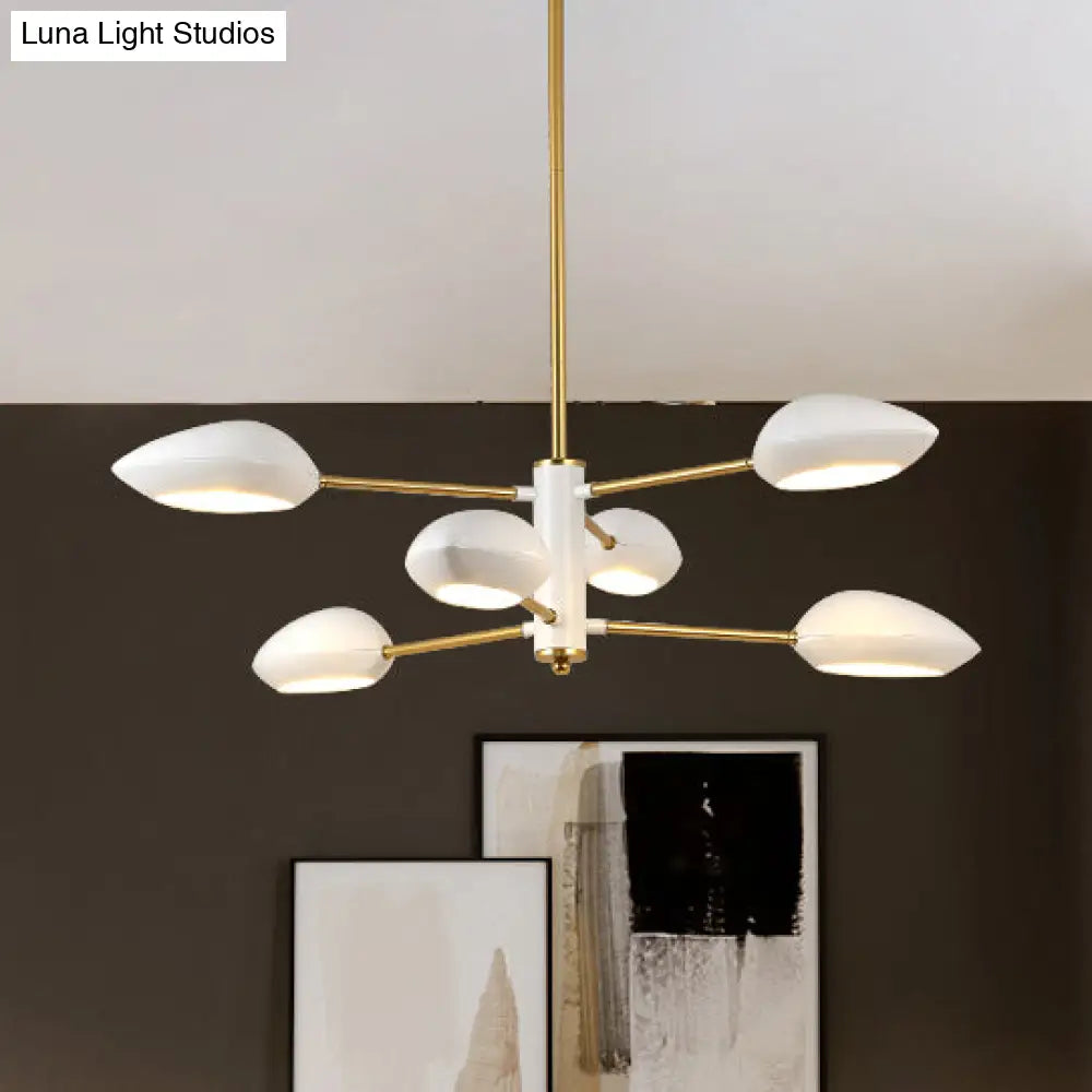 Contemporary Ellipse Dining Room Hanging Light Fixture - Metal 5/6/8 Lights Black/White Chandelier