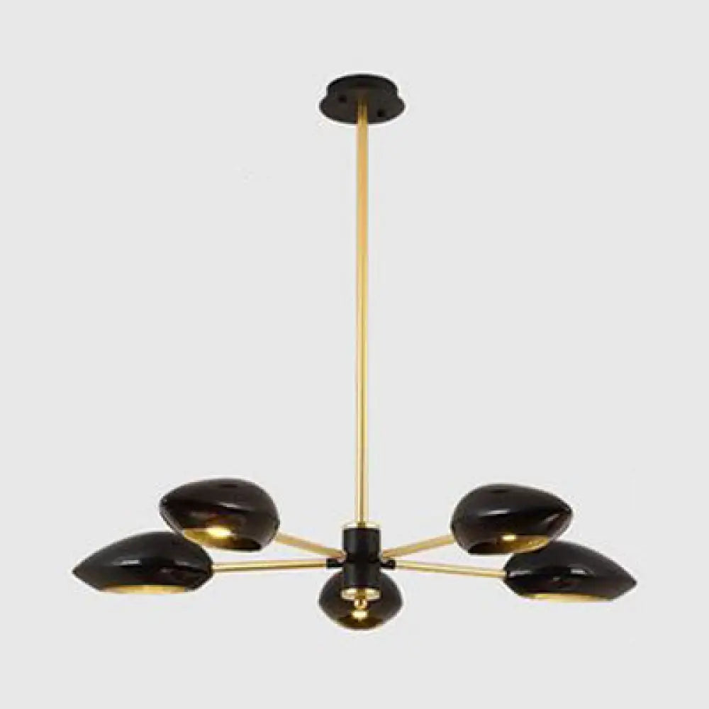 Contemporary Ellipse Dining Room Hanging Light Fixture - Metal 5/6/8 Lights Black/White Chandelier 5