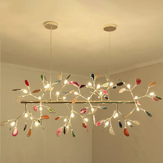 Contemporary Firefly Metal Pendant Light With Round Canopy For Living Room - Island Lighting