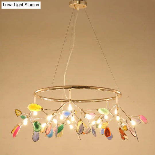 Contemporary Firefly Metal Pendant Light With Round Canopy For Living Room - Island Lighting