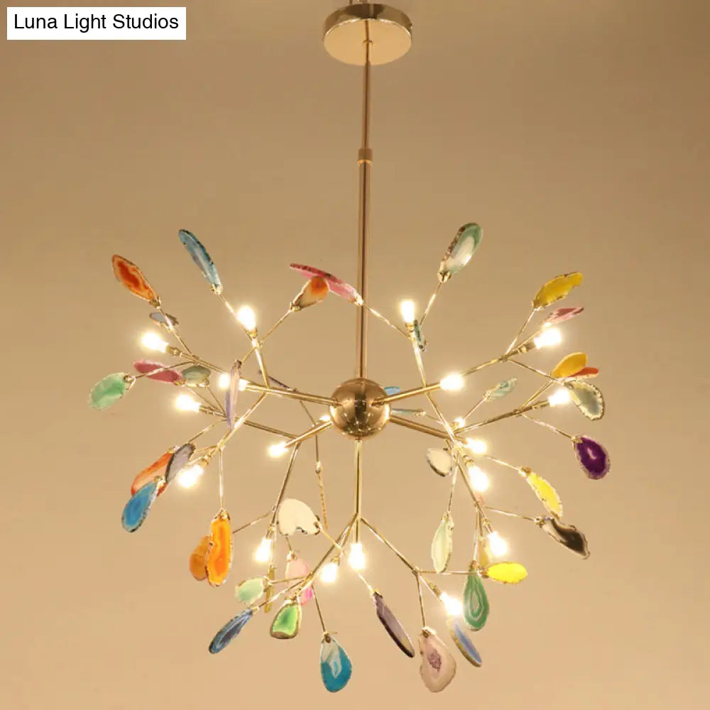 Contemporary Firefly Metal Pendant Light With Round Canopy For Living Room - Island Lighting