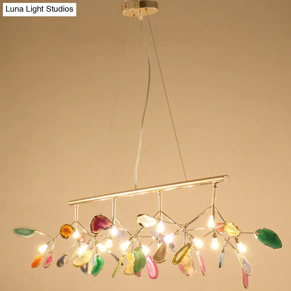 Contemporary Firefly Metal Pendant Light With Round Canopy For Living Room - Island Lighting