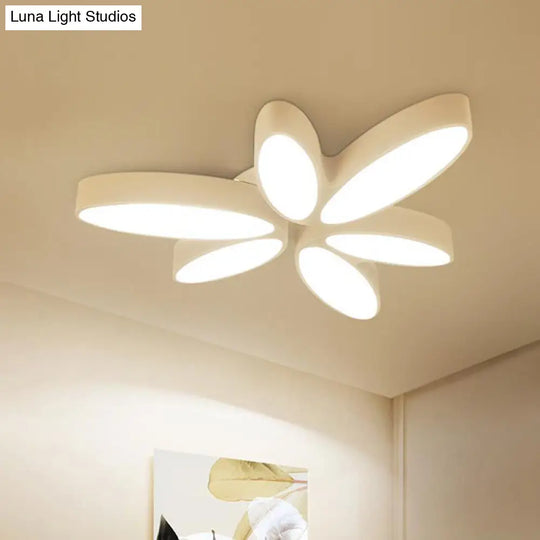 Contemporary Floral Flush Mount Acrylic 6 Light Fixture - 27’/33.5’ In Warm/White’ For Hallway