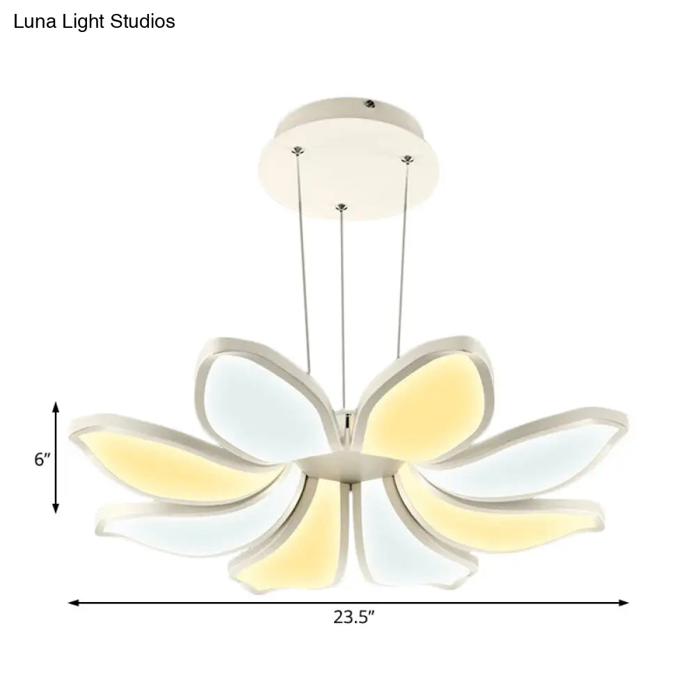 Contemporary Acrylic Chandelier Light - Flower Shape 6/8 Lights Led Hanging Ceiling Lamp