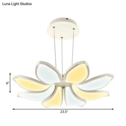 Contemporary Acrylic Chandelier Light - Flower Shape 6/8 Lights Led Hanging Ceiling Lamp