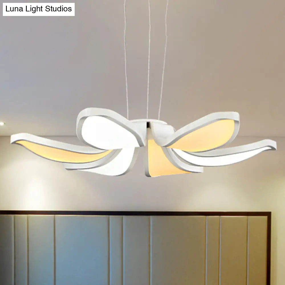 Contemporary Acrylic Chandelier Light - Flower Shape 6/8 Lights Led Hanging Ceiling Lamp