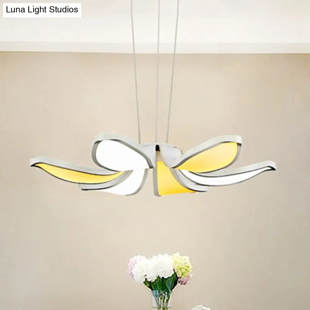 Contemporary Acrylic Chandelier Light - Flower Shape 6/8 Lights Led Hanging Ceiling Lamp