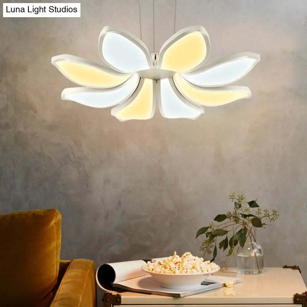 Contemporary Acrylic Chandelier Light - Flower Shape 6/8 Lights Led Hanging Ceiling Lamp