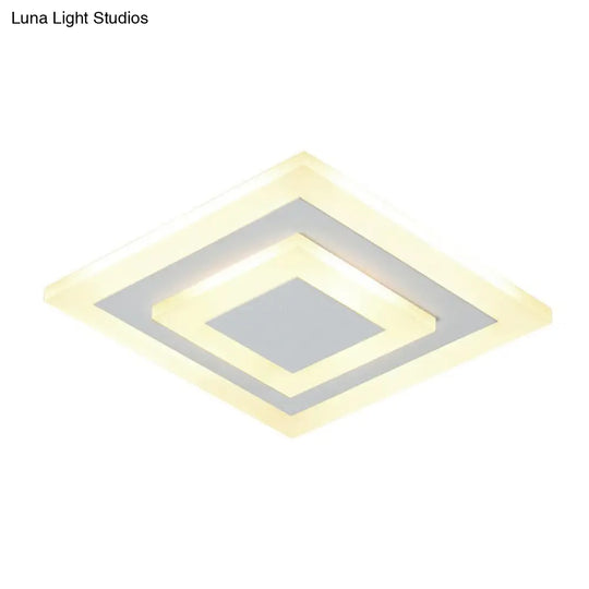 Contemporary Flush Ceiling Light: Geometric Acrylic Led Fixture