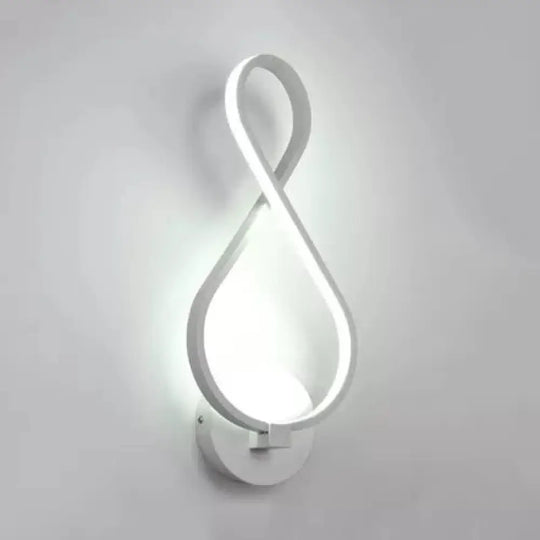 Contemporary Flush Mount Led Ceiling Light For Dining Room With Acrylic Number Shape White