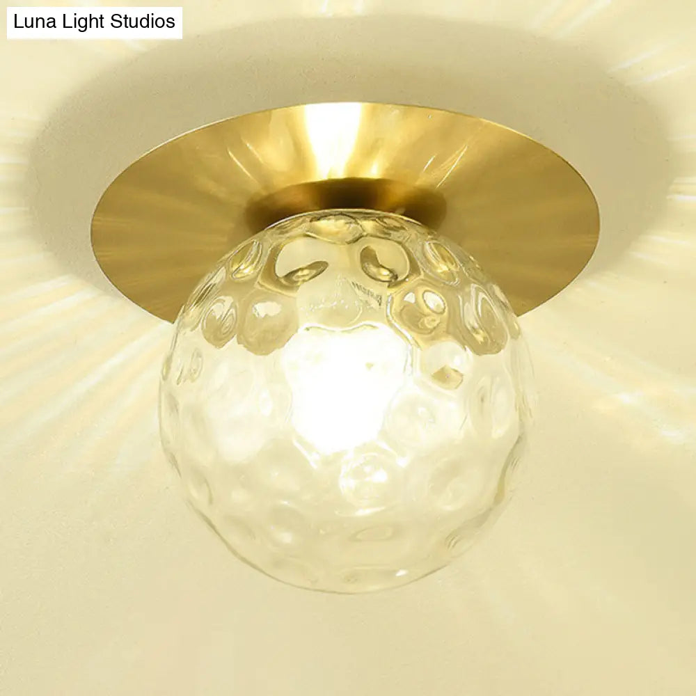 Contemporary Frosted Glass Sphere Semi Flush Chandelier: Stylish Ceiling Mount Light For Hallways